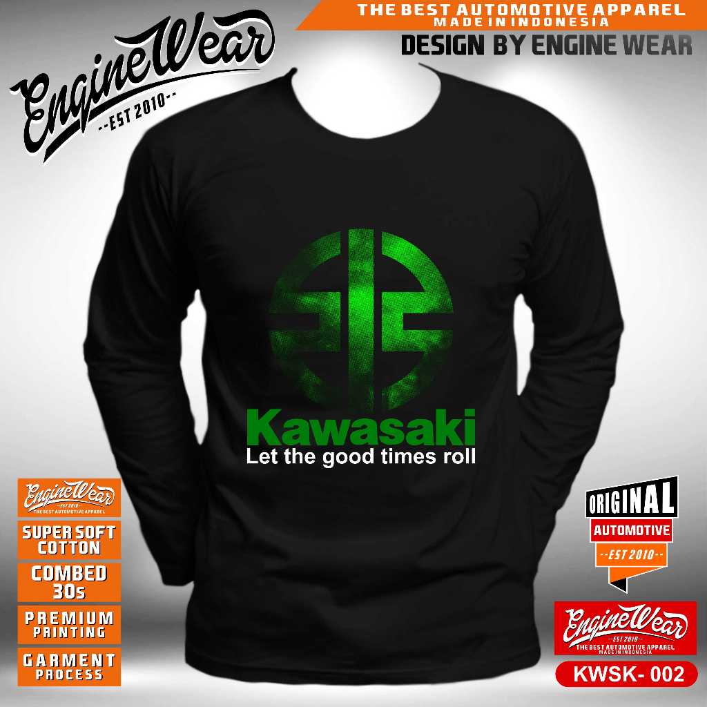 Kaos kawasaki ninja motorsport tshirt racing baju balap motor 2tak kaos KNC bikers tshirt touring ka