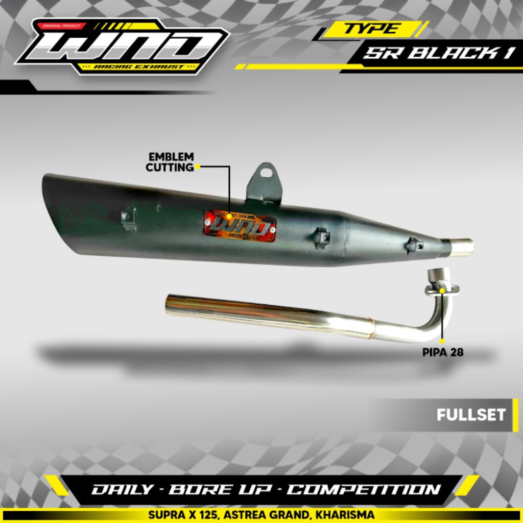 knalpot standar racing Supra x 125fi Supra x lama Astrea grend karisma type black series suara bas a
