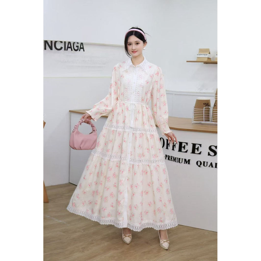 gamis tantri, dress kev, gamis bangkok, gamis putih, white maxi, dress katun bordir, gamis eyelet, g