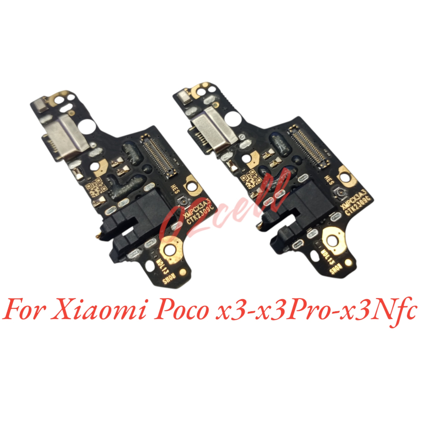 Papan Konektor Charger+Mic  Poco X3 - X3 Pro - X3 Nfc ada IC