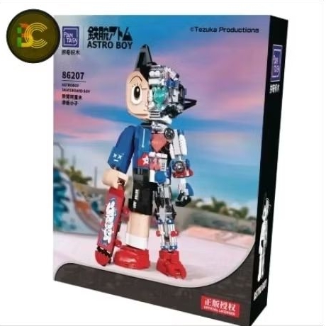 Pantasy x Astro Boy 86207  Brick Astro Boy Skateboarder Toys Kids Kotak Anak