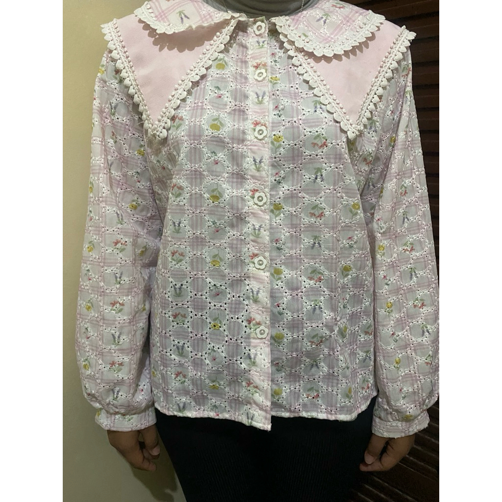 Baju motif bunga pink