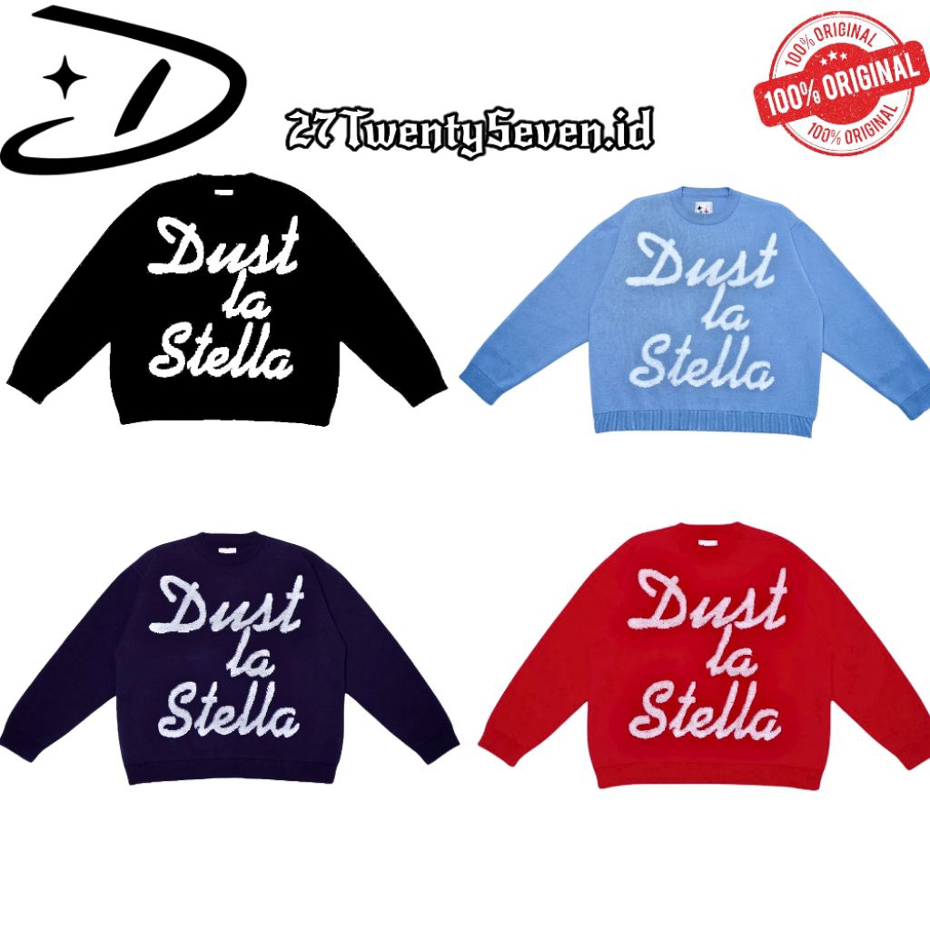 [ORIGINAL 100%] DUSTLASTSTELLA Signature Knit Long-Sleeve - Black || Signature Knit Long-Sleeve - Wh