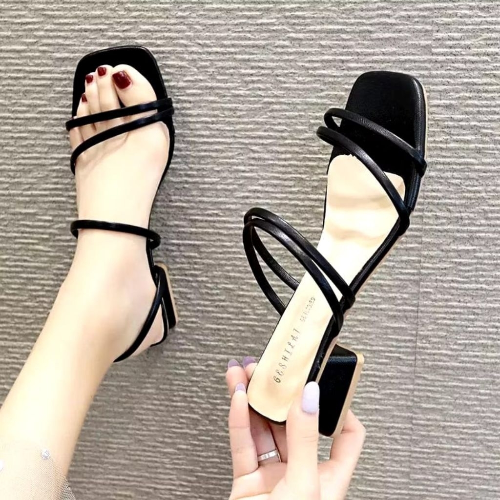 Sandal Heels 3cm Wanita tali belakang BW 21