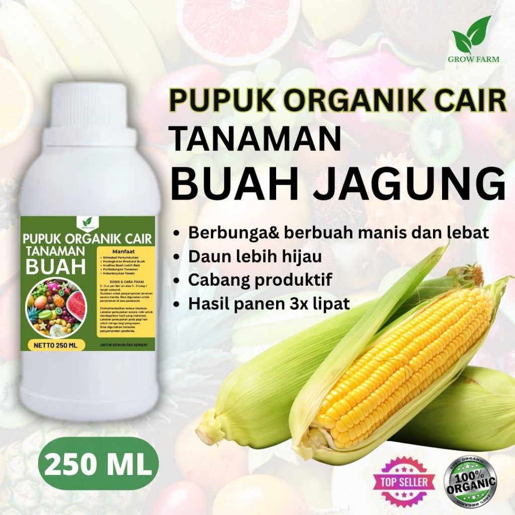 Pupuk Buah Jagung 250 ML /Pupuk Booster Jagung Cepat Berbuah Lebat/Pupuk Cair Jagung