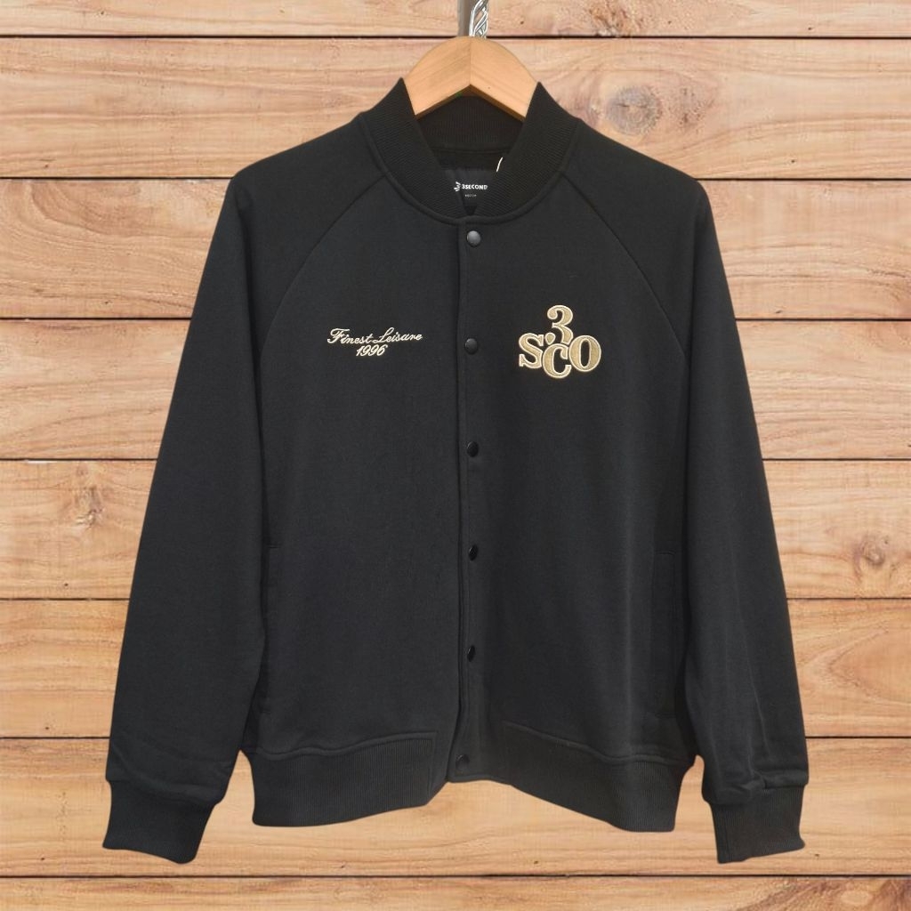 3SECOND Jaket Bomber Baseball Pria Reglan Button Original 030425