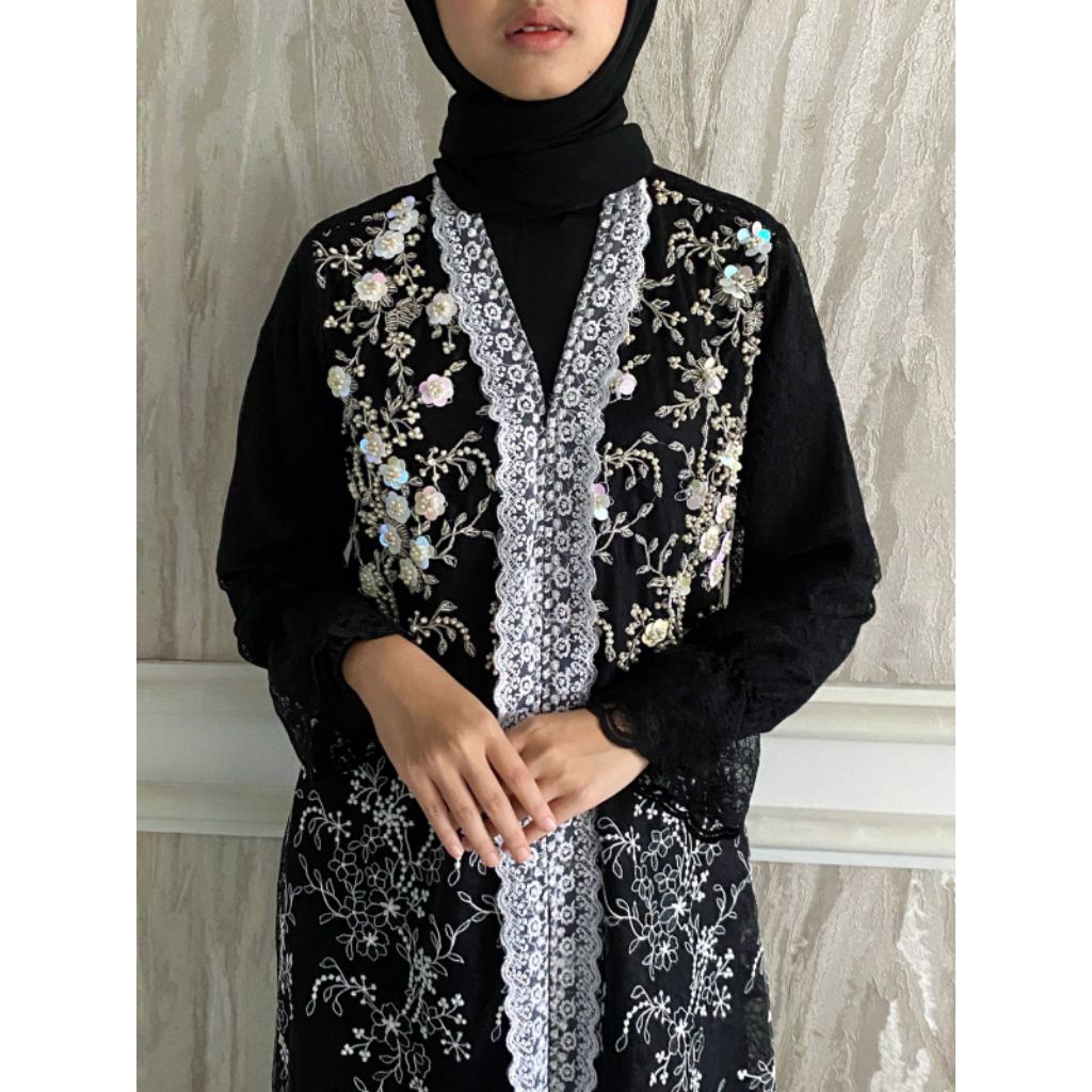 RAQUE.CO - Liora Series | Outer Brukat Premium Hitam untuk Pesta, Kondangan, Pengajian & Acara Spesi