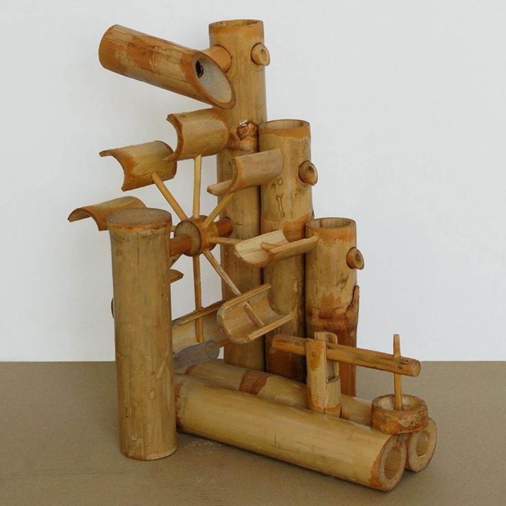 pancuran air bambu kincir bersuara dekorasi kolam ikan