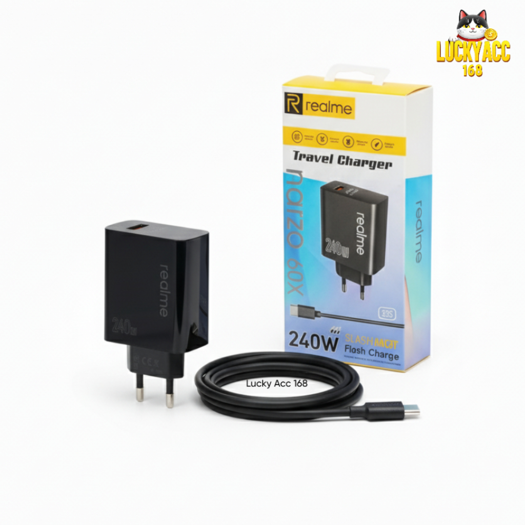 Charger Realme Narzo 5G 240w Support Fast Charging kompatible semua hp smartphone android