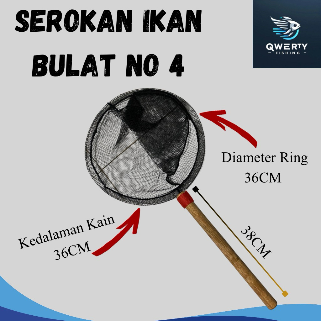 SEROKAN IKAN BULAT SUPER NO 4 BAHAN POLINET KUAT | UNTUK IKAN BERUKURAN BESAR