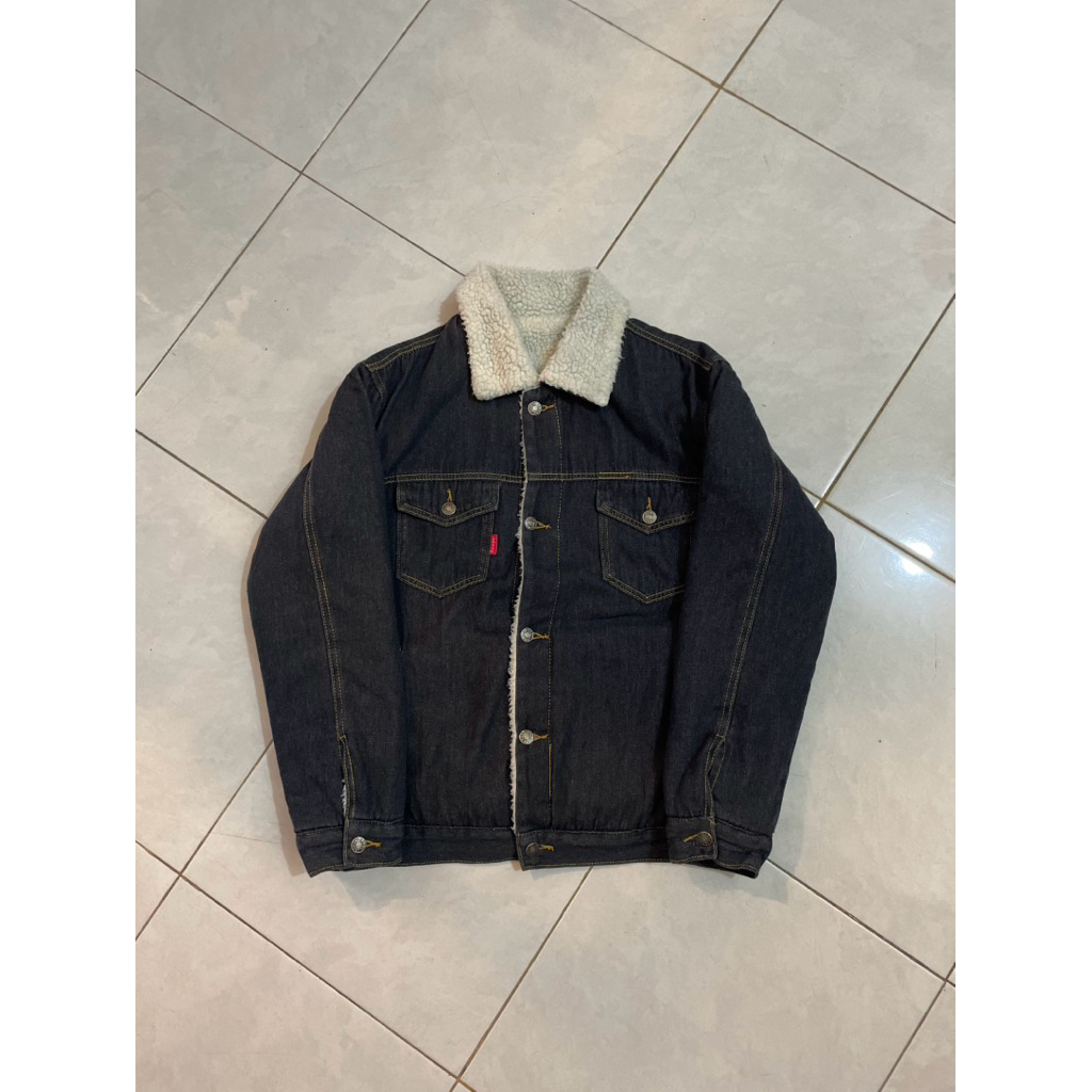Jaket Trucker Sherpa Denim