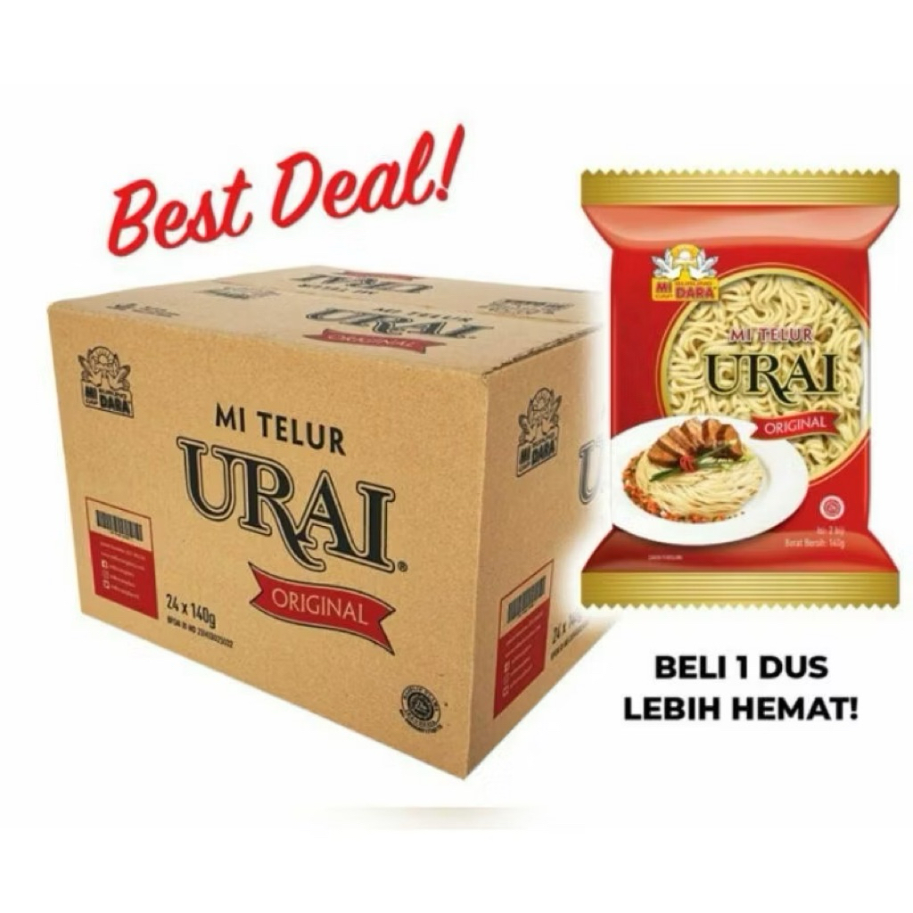 MIE URAI 1 DUS 24 PCS 140 GR MI URAI ORIGINAL MIE TELUR URAI MIE BURUNGDARA ENAK NYA