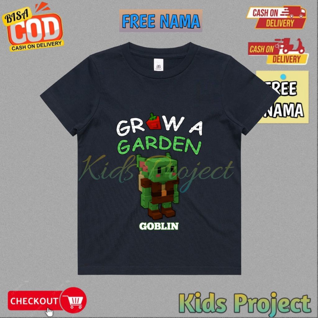 Baju Atasan Kaos Anak GROW A GARDEN Pets GOBLIN Halloween Event ROBLOX New Terbaru