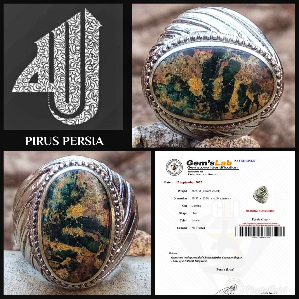 pirus hitam persia alami asli tambang iran motif lafadz