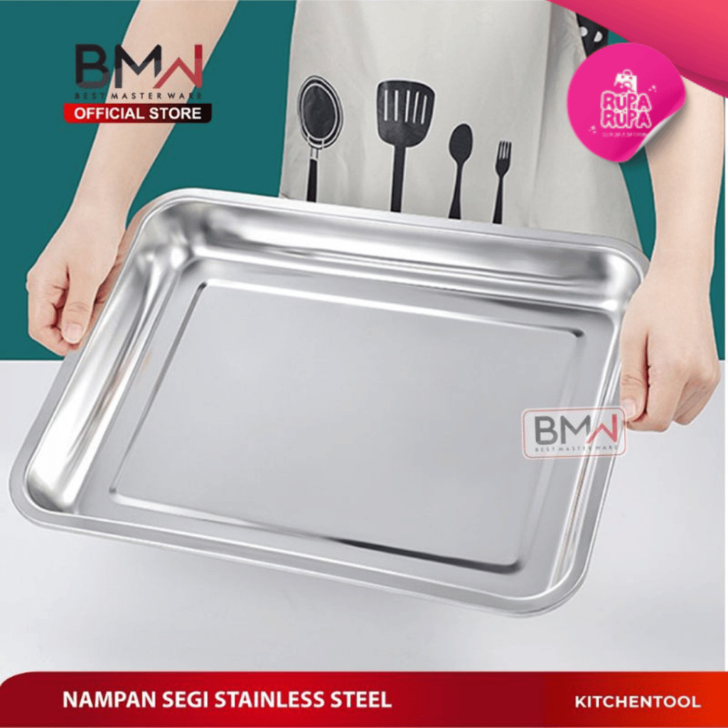 [RR] NAMPAN SEGI CEPER STAINLESS UK 32 & 36 CM / NAMPAN PRASMANAN / NAMPAN BAKE LOYANG PERSEGI