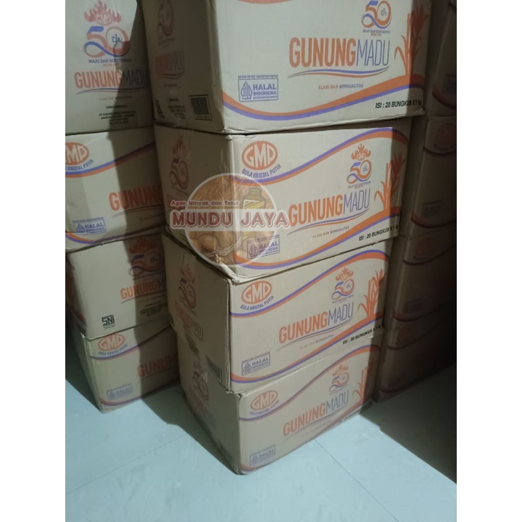 Gula pasir GMP 1kg per karton isi 20pcs