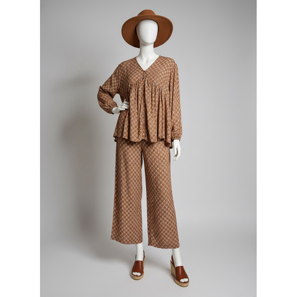 KEIRA ONESET RAYON KULOT / SETCEL RAYON MOTIF /SET DAILY KULOT