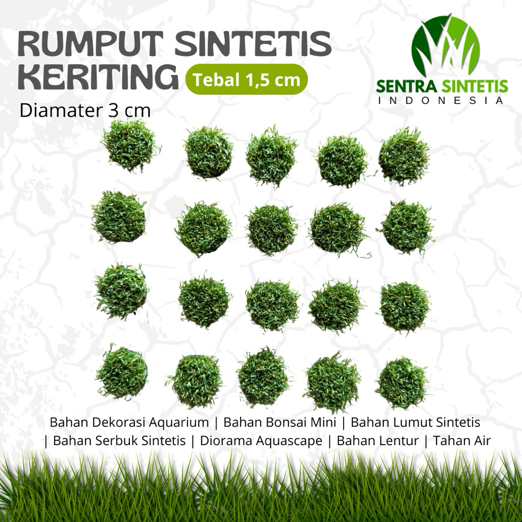 Paket 20 Pcs Moss Sintetis Bonsai / Bahan Lumut Bonsai / Daun Bonsai / Lumut Sintetis