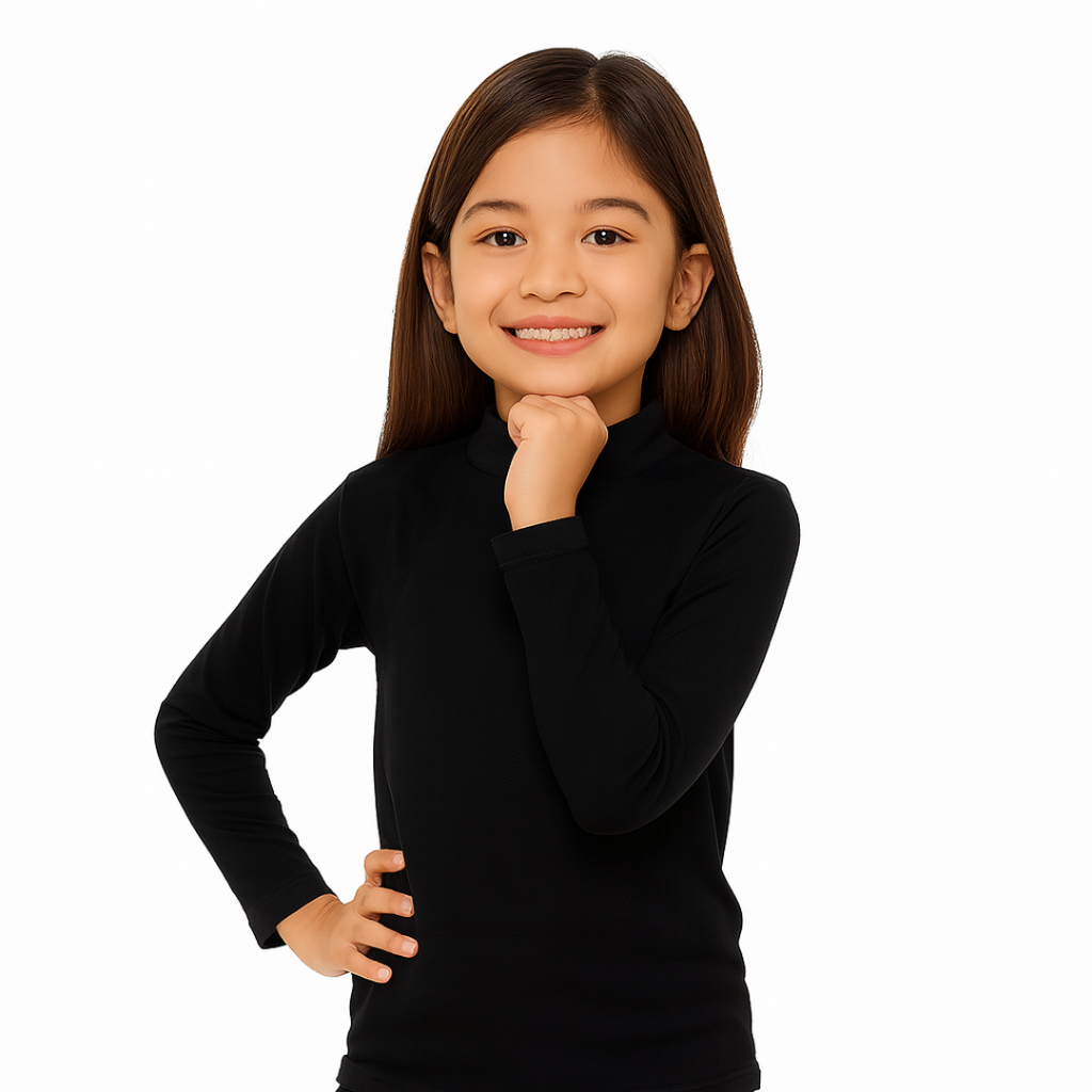 Manset Anak Lengan Panjang / Baju Manset Perempuan Laki-Laki, Hitam, Ukuran M,L,XL