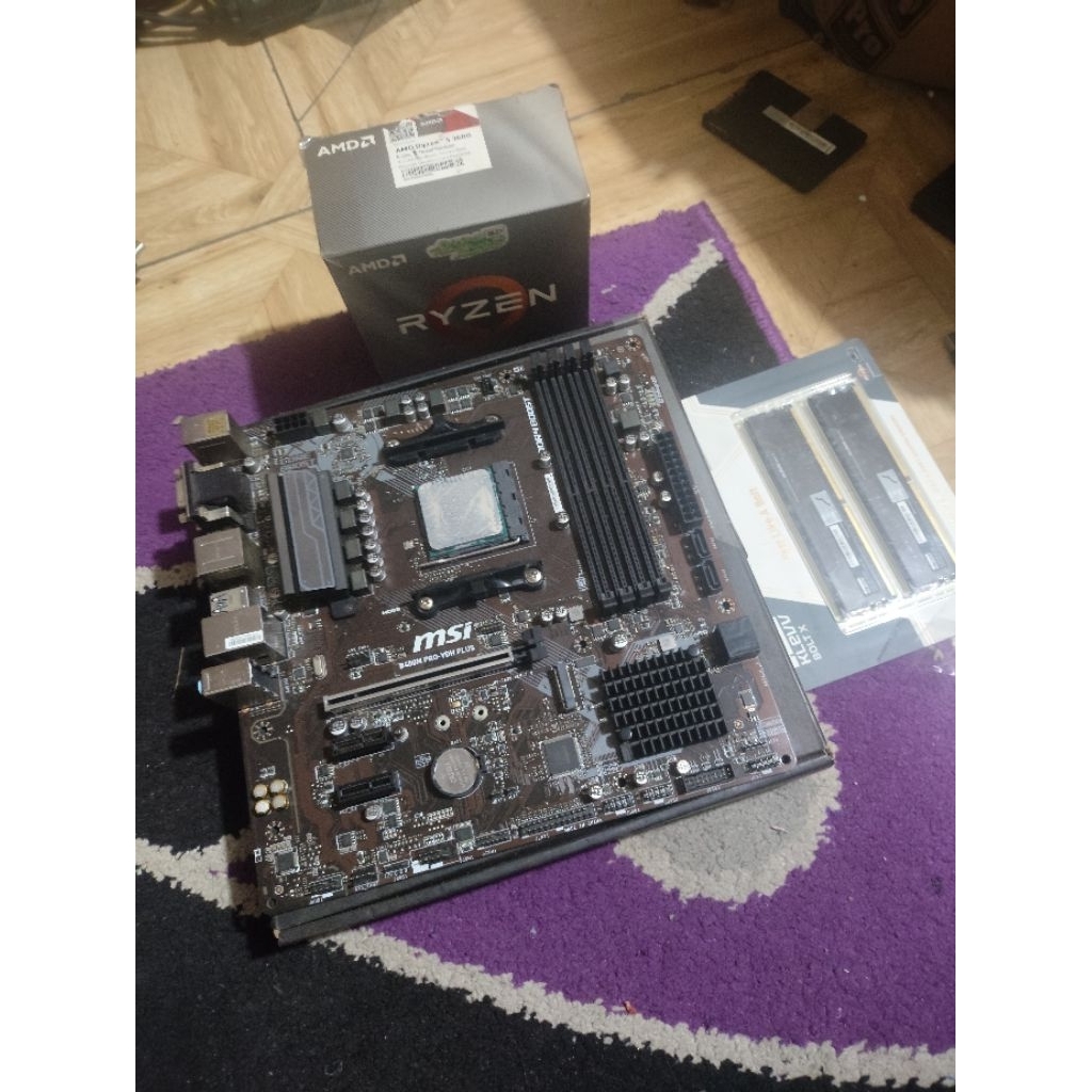 paket ryzen 5 3400g with msi b450m ram 2x8 16gb dd4