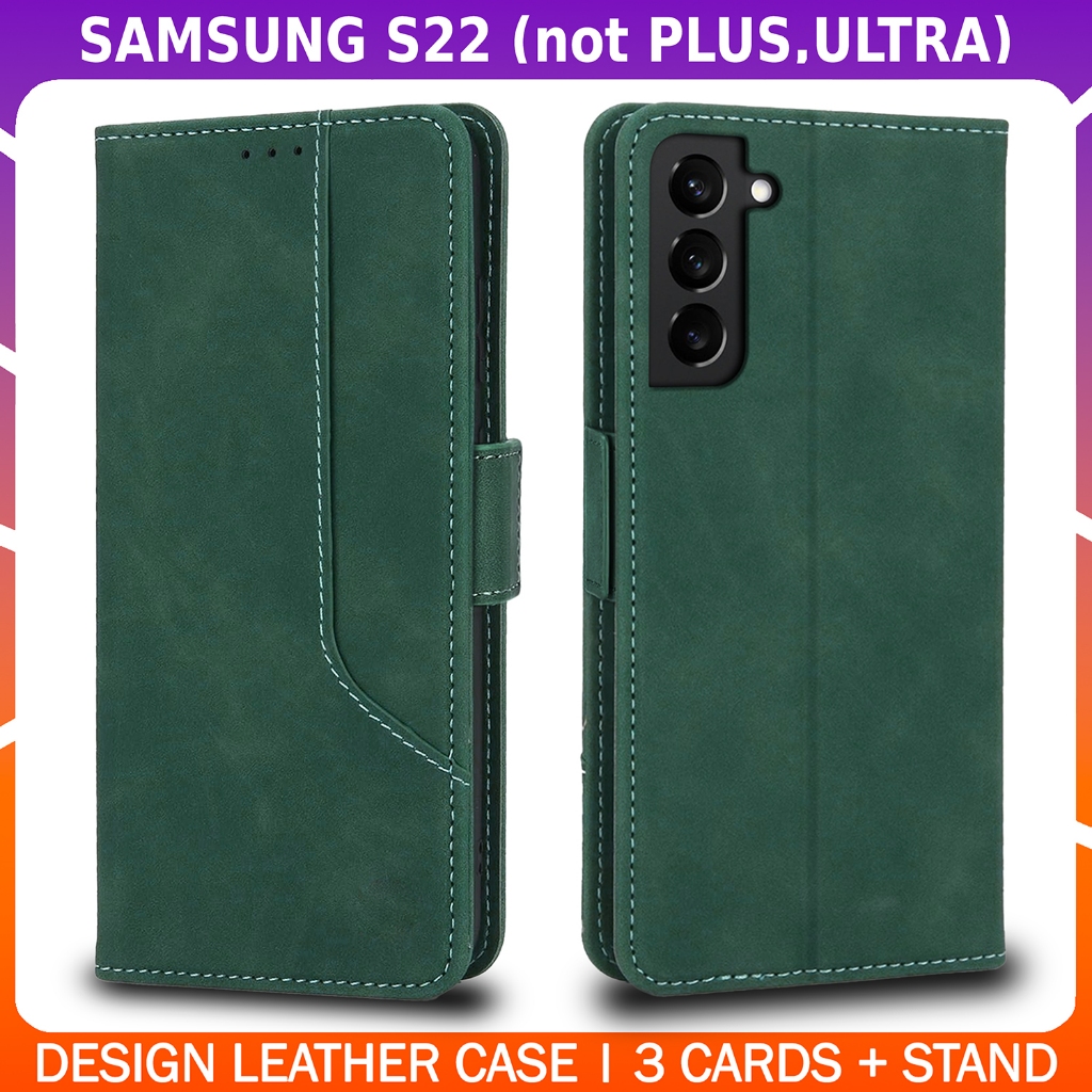Premium Leather Wallet Flip Case with Stand SAMSUNG GALAXY S22 (not PLUS, ULTRA!)