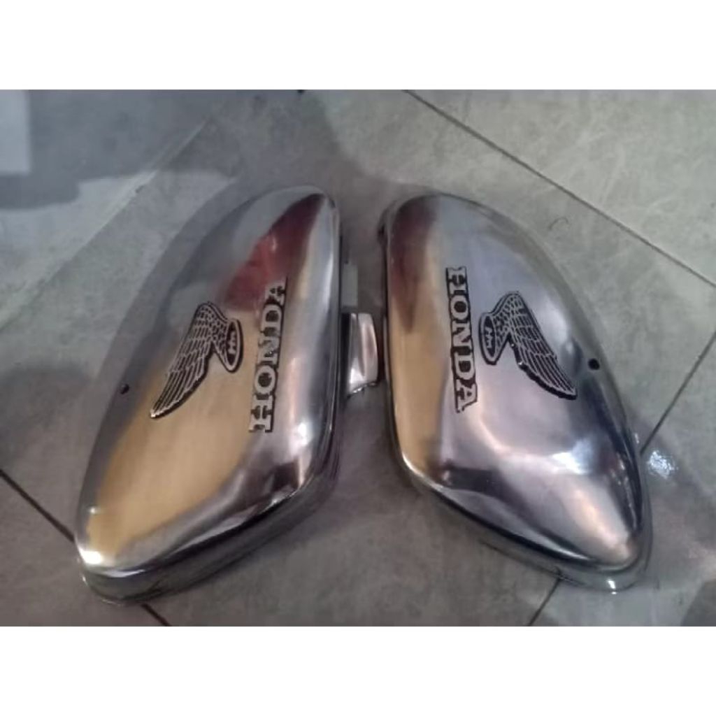 tempong, tutup, box aki 1set honda C70 alumunium Wildan Variasi