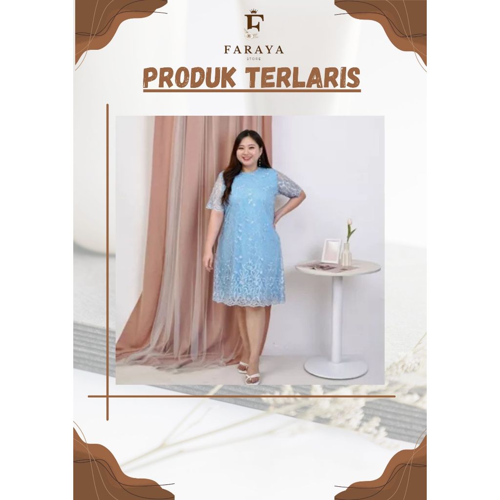 Dress Tile XXL Bigsize Jumbo Brukat Tile Bordir Gliter IMLEK Tulle Tille