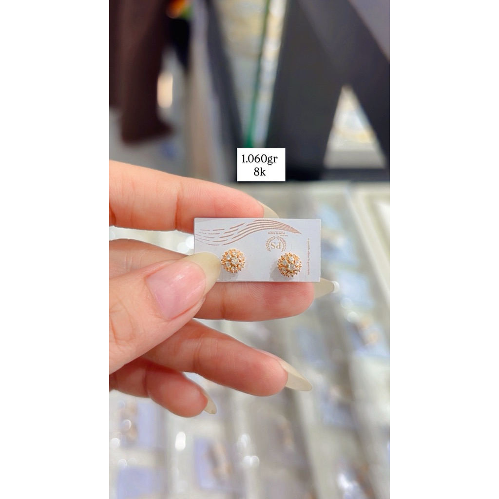 anting subang emas kadar 8k
