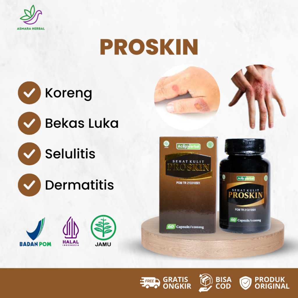 Proskin Kapsul Atasi Koreng, Penghilang Bekas Luka, Selulitis, Dermatitis Atopik, Dermatitis Kontak,