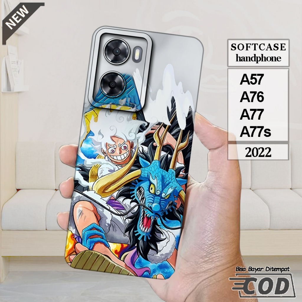 Case OPPO A57 _OPPO A76 _OPPO A77 _OPPO A77s  -Casing Silikon  hitam bening lentur elastis keren