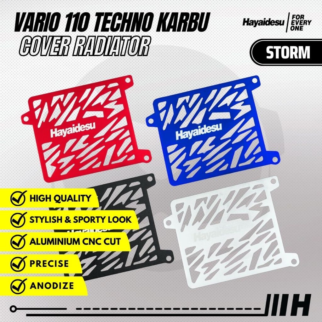 HAYAIDESU STORM COVER RADIATOR HONDA 110 ANODIZE – Vario Techno 110 Karbu