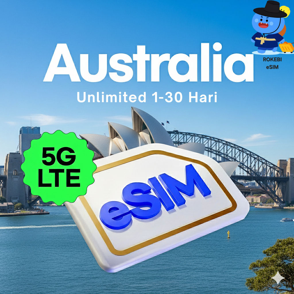 ROKEBI eSIM Australia Unlimited Data 3GB/11-12D