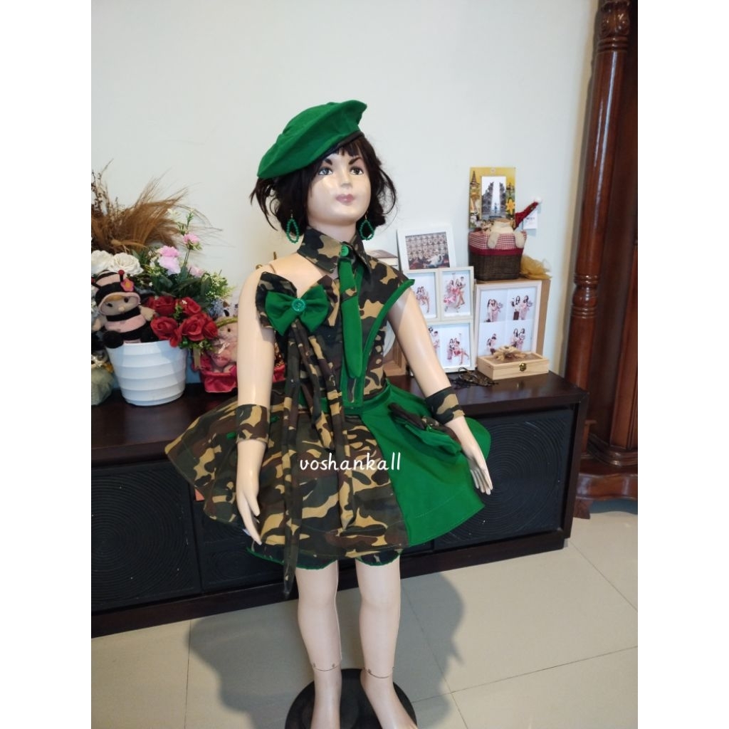Baju casual army look anak fashion show girly
