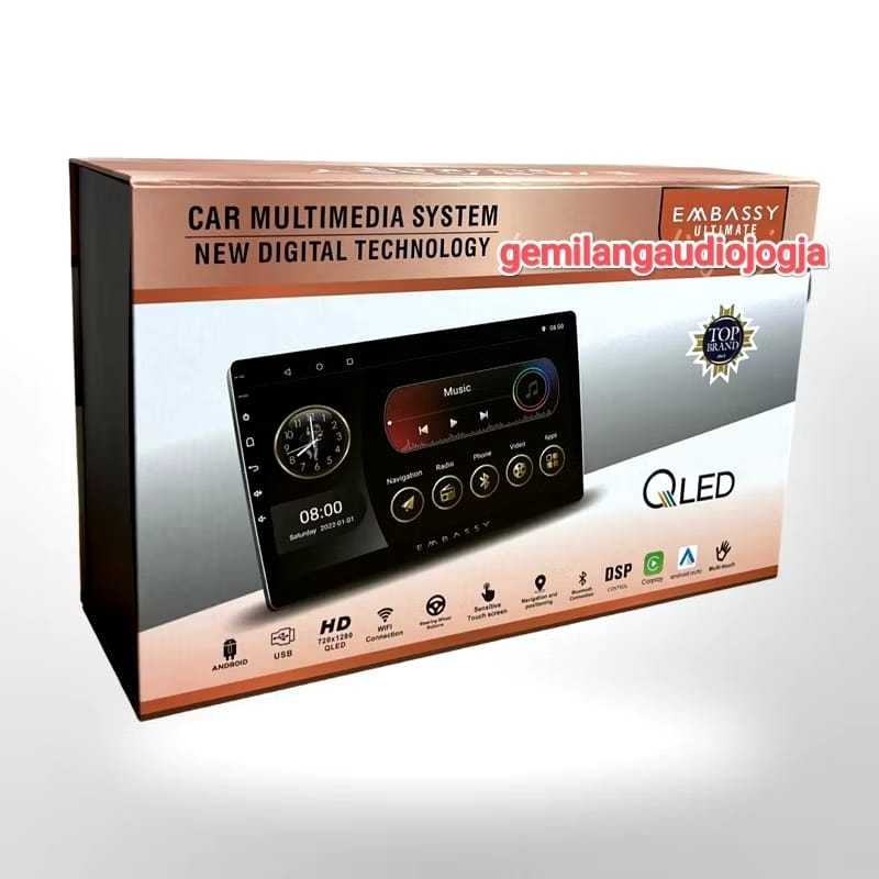 Head unit Android 9 inch dan 10 Inch Embassy 2GB+32GB Carplay Android Auto
