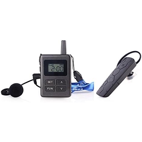 Paket 1 Transmitter + 1 Receiver Tour Guide System Bluetooth Audio untuk Umroh, Haji, Konferensi