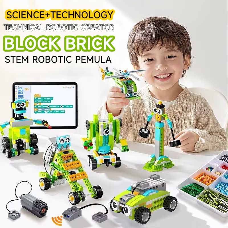 Mainan Coding Robot Brick Block Edukasi Anak PC Tablet Kompatibel STEM Programming Build Code Toys D