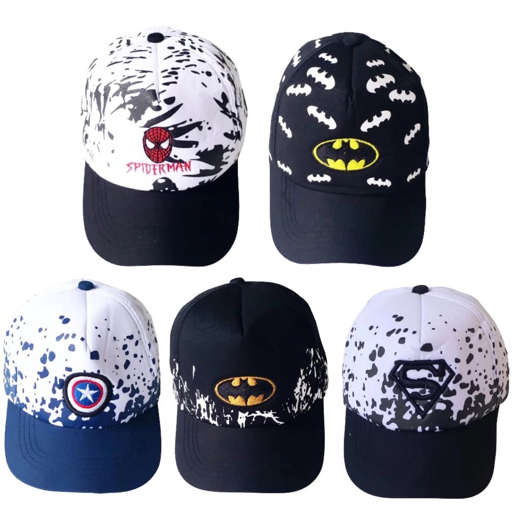 Topi Anak Laki Laki umur 2 3 4 5 6 tahun karakter superhero keren lucu
