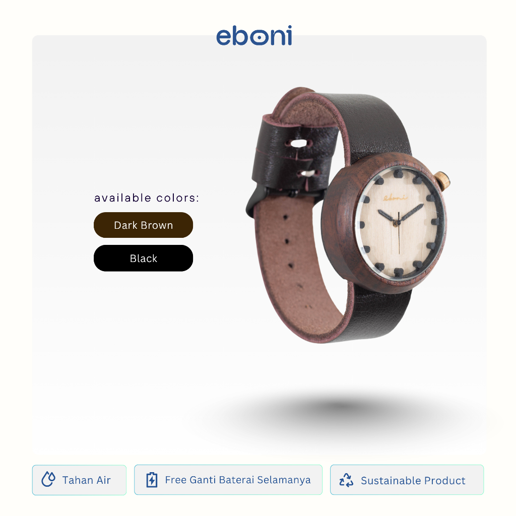 Eboni Jam Tangan Kayu Rosebrown