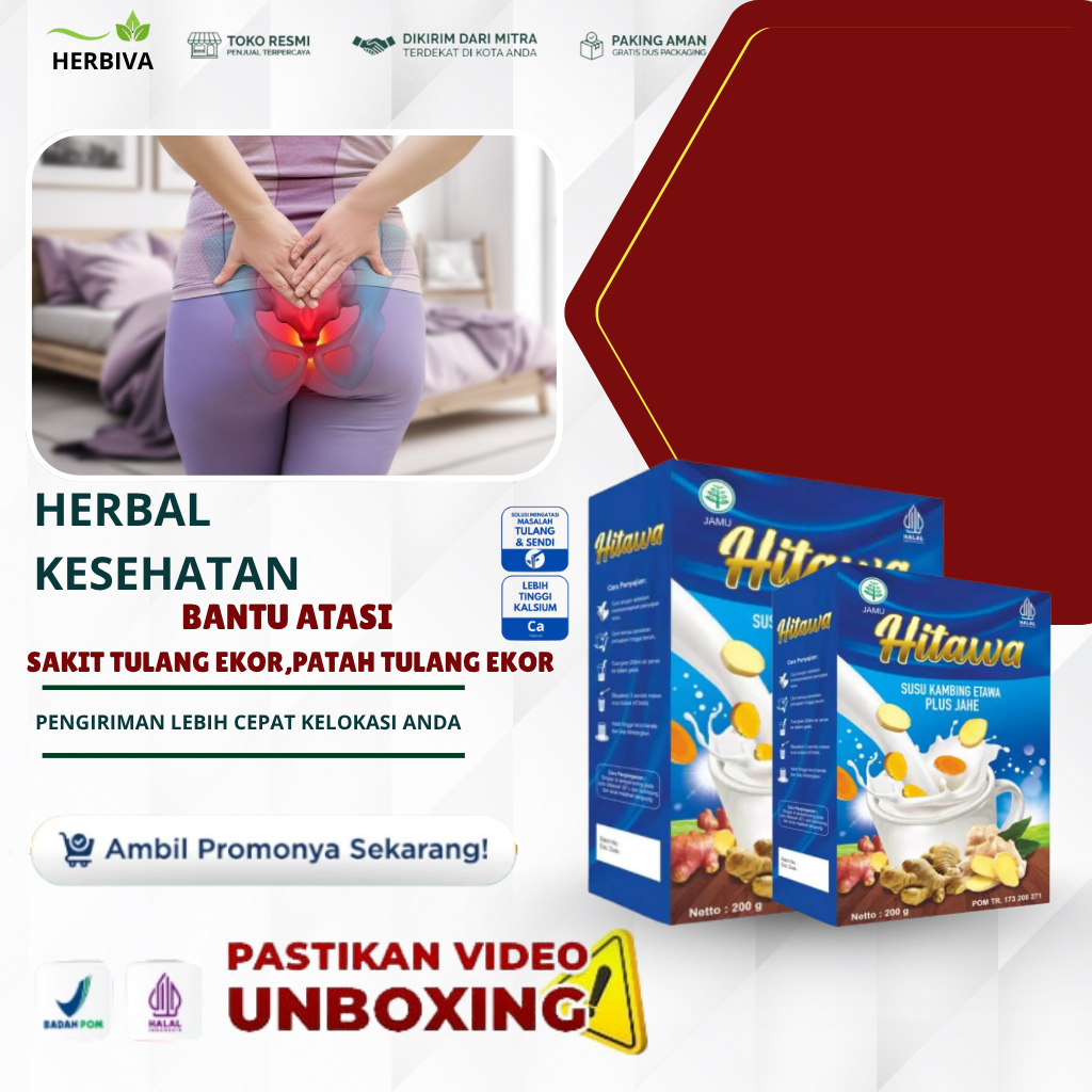 Hitawa Susu Kambing Etawa 200g - Sakit Tulang Ekor, Patah Tulang ekor, Obat Tulang Ekor Retak, Ceder