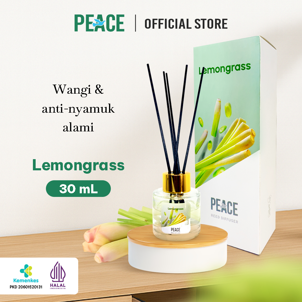 PEACE Reed Diffuser Lemongrass - Pengharum Ruangan