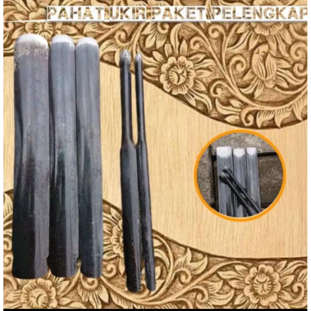 Pahat Tatah Ukir Kayu Jepara Pelengkap Isi 5bj