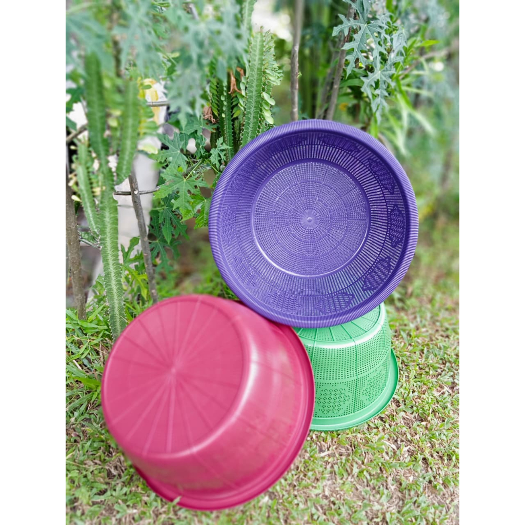 3pcs Wakul plastik nasi / Wakul plastik warna/ bakul hajatan/ cepon / Wakul Bulat Serbaguna / Wakul 