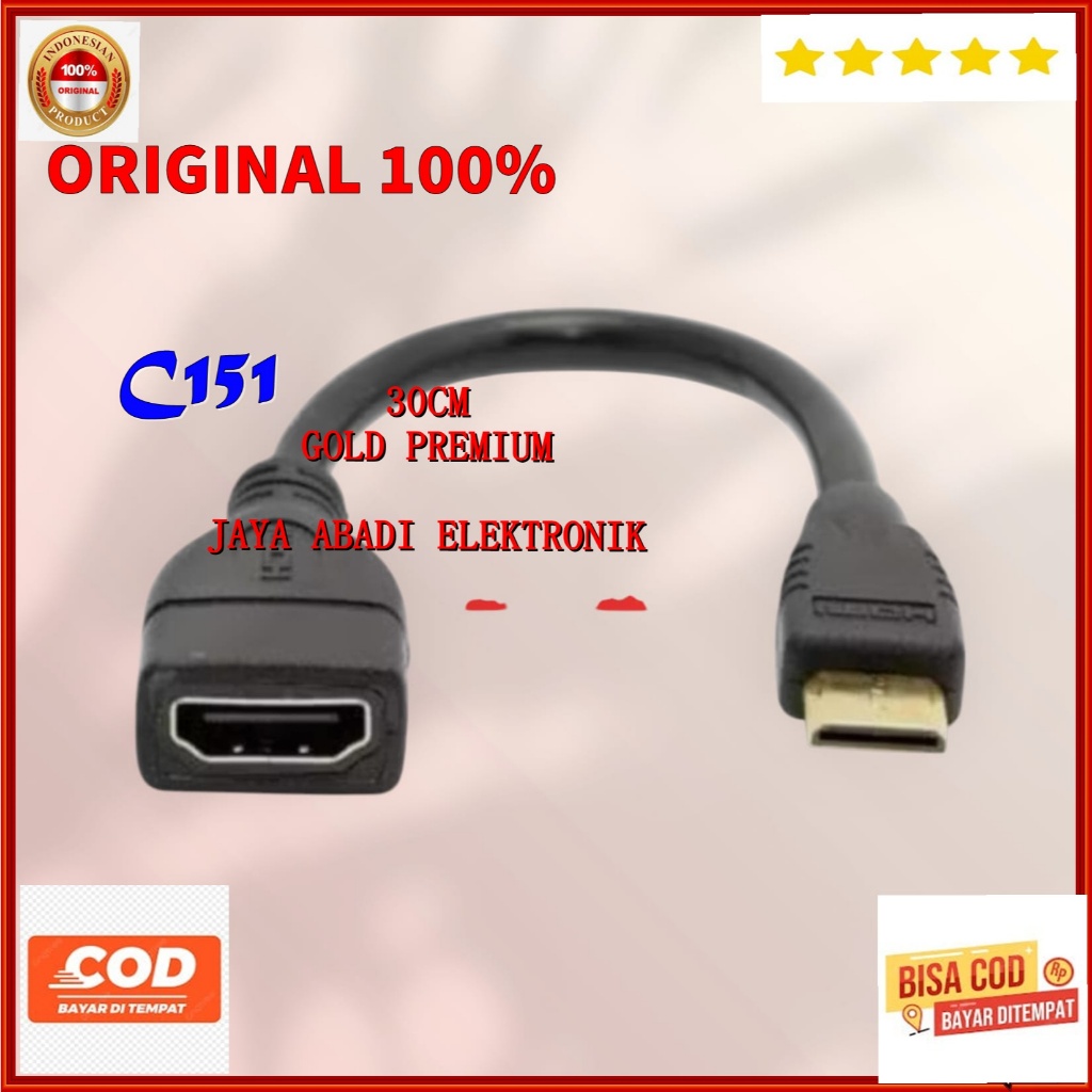 C151 ORIGINAL 100% KABEL 30 CM CEWE COWO EXTENSI EXTENSION CORD SAMBUNGAN HDMI MALE TO FEMALE PERPAN