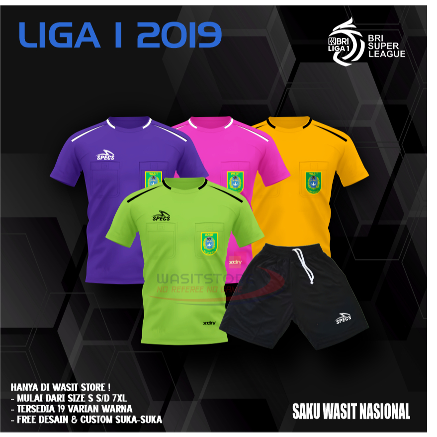 SETELAN BAJU TUGAS WASIT LIGA 1 2019 BAJU DAN CELANA ( SAKU WASIT NASIONAL )