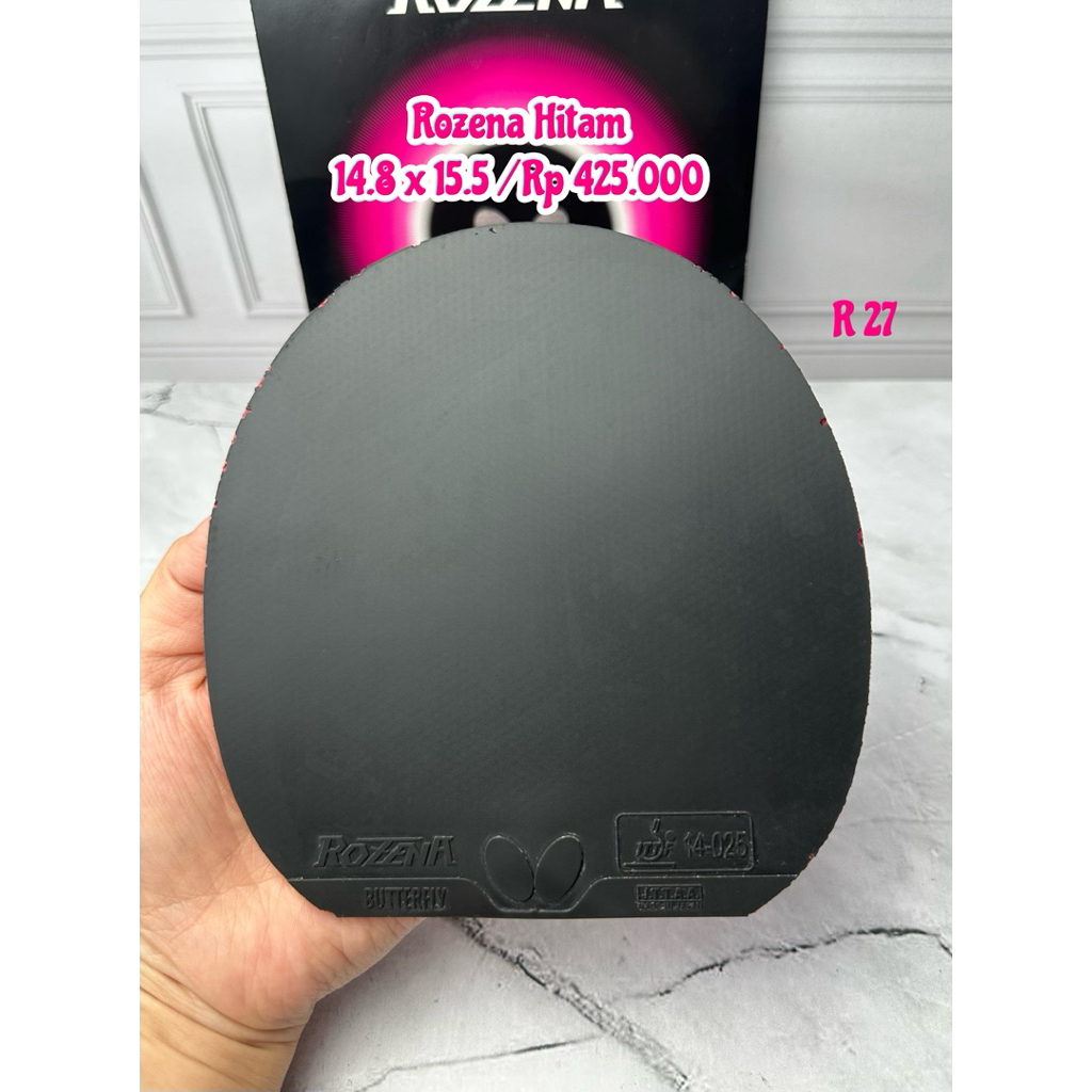 SECOND KARET TENIS MEJA PINGPONG BUTTERFLY ROZENA WARNA HITAM