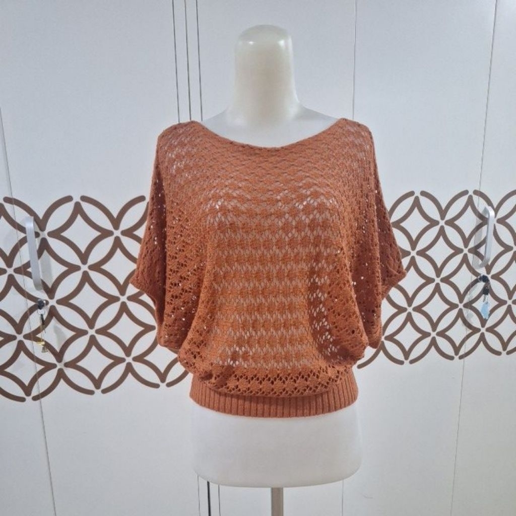 preloved outer atasan rajut graphis brown all size