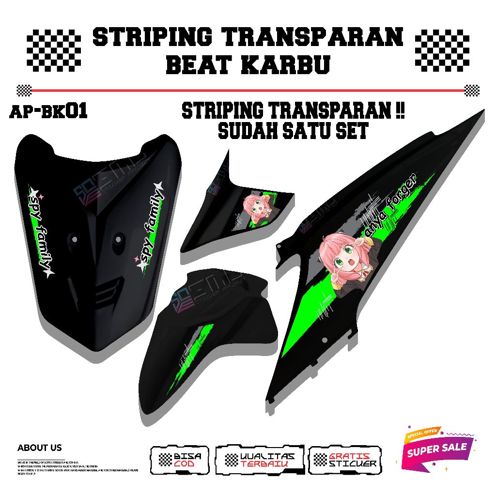 striping transparan beat karbu motif viral anya forger keren simple kekinian
