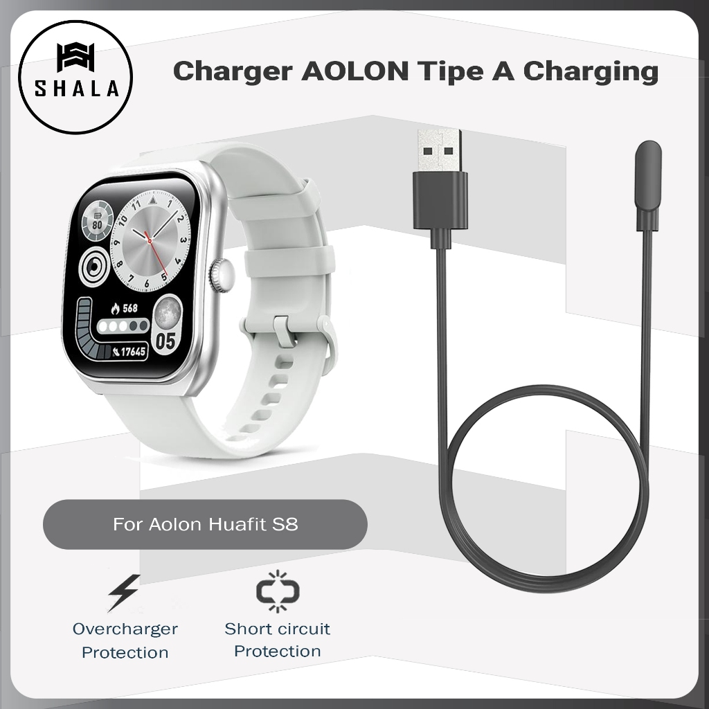 Kabel Charger Aolon Huafit S8 Smartwatch Tipe A Charging