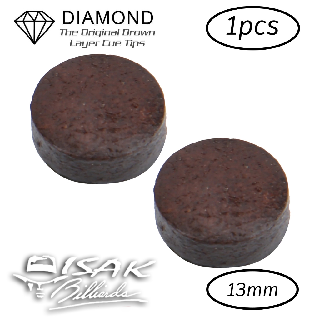 Cuetip Diamond 13mm Coklat - Cue Tip Diamond Bola Besar