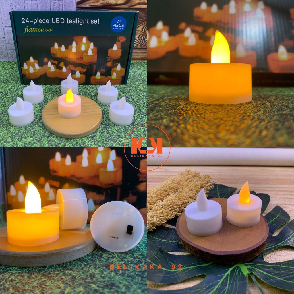 LED TEALIGHT CANDLE ELEKTRIK / LAMPU LILIN MINI ELEKTRIK / LILIN LED PUTIH / LILIN KECIL DEKORASI